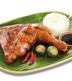 Chicken Inasal Served With Fried Egg & Sizzling Kangkong