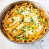 Creamy Cheese Pasta With Fried Chicken Chop