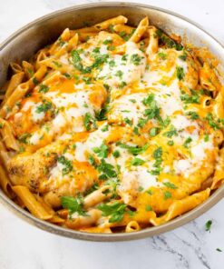 Creamy Cheese Pasta With Fried Chicken Chop