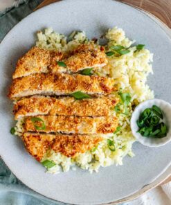 Extra Large Chicken Cutlet With Potato Wedges Served With Rice