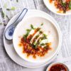 Fish Vegetable Congee W Braised Peanut & You Tiao