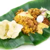 Mutton Briyani Rice Served With Indian Vegetables & Papadum