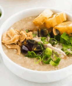 Fish Vegetable Congee With You Tiao